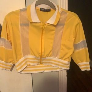 Cute crop top zip-up jacket